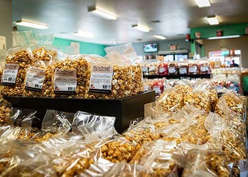 Retail display at MainStreet Fudge & Popcorn