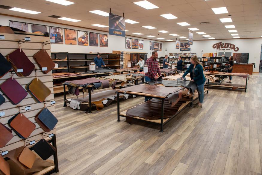 Retail showroom at Weaver Leather Supply