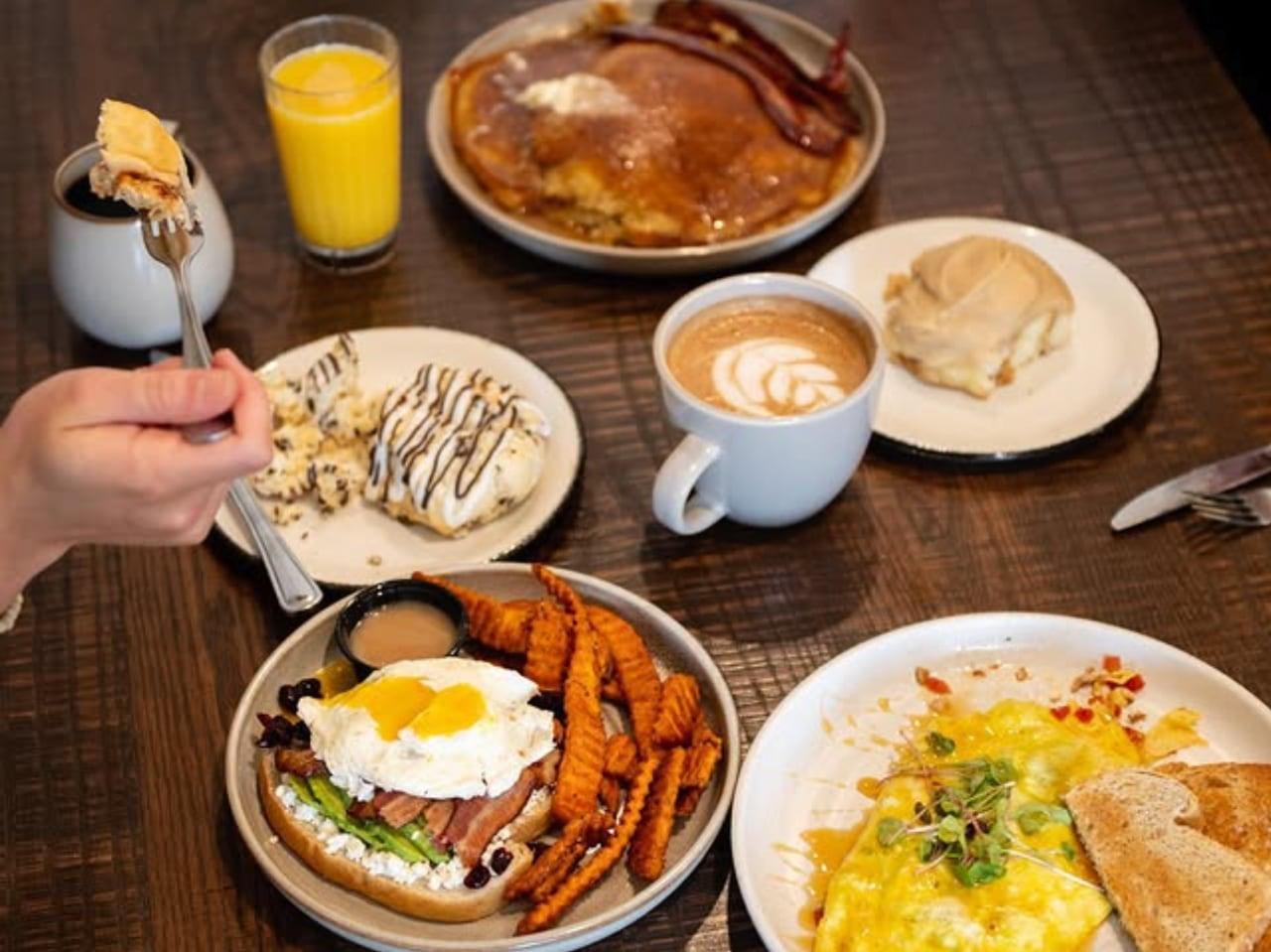 Breakfast options at East Main Kitchen